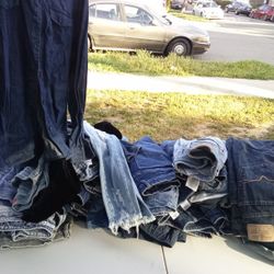 Women's Clothing Lots Of Jeans Jean Shorts Blouses Shoes And Purses