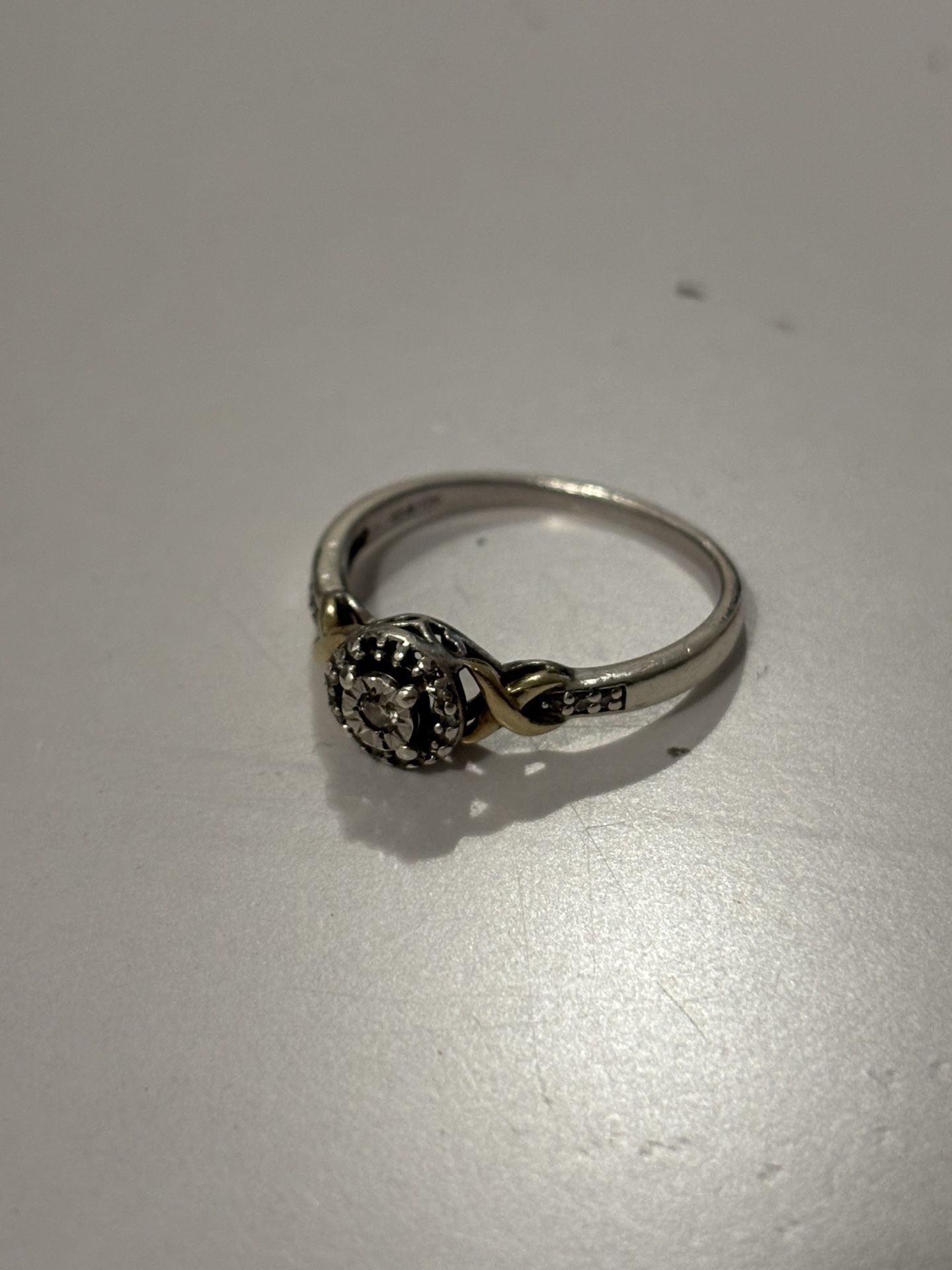 10k Gold And Silver Promise Ring