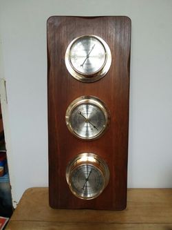 Vintage Springfield Wood Weather Station 
