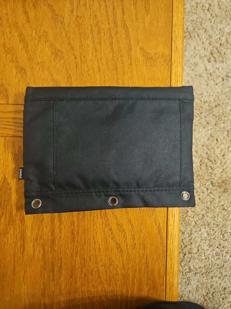 Staples 3 Ring Black Pencil Pouch 2 Zippers