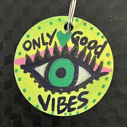 Only Good Vibes Hand Painted Keychain