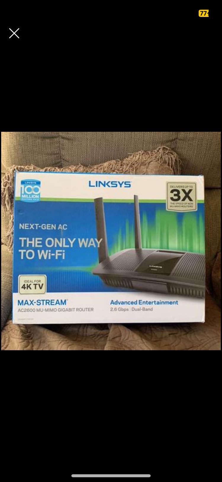 Linksys AC2600 MU-MIMO Router (Never Used)