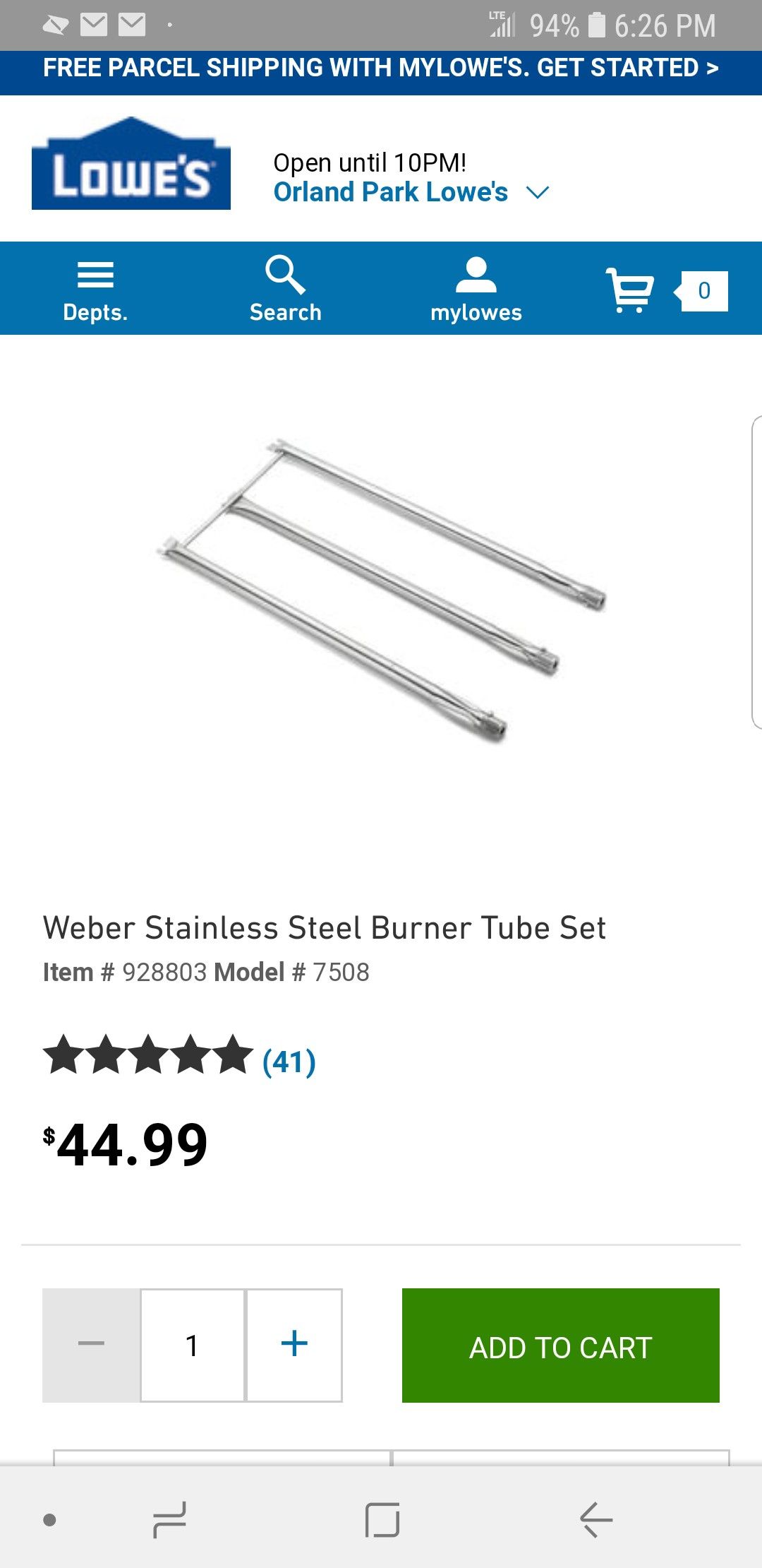 Grill burner tube kit