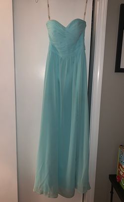 Aqua blue long prom/bridesmaid dress