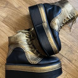 FUNKY Leather Platform Boots Size 8.5