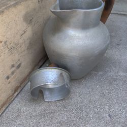 Vintage Wood Metal Jar