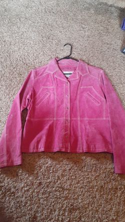 Wilson's Leather Maxima Suede Pink Snap Button Jacket Size XL