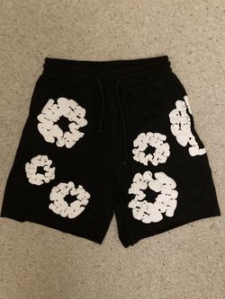 Black Denim Tear Shorts