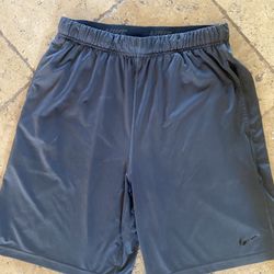Men’s Nike Dri-Fit Athletic Workout Gym Shorts Gray Drawstring Pockets