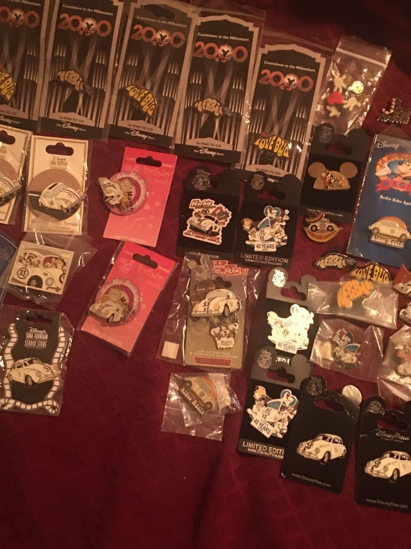 Herbie The love bug And Rare Disney Pin Collection