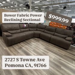 Bower Fabric Power Recliner Sectional 