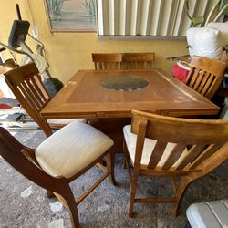 Wooden Dining Table With 6 Chair For Sale