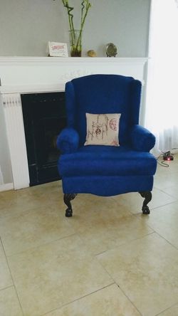 Accent Blue Chair - Wingback Chair