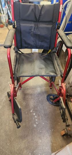 Red Folding Wheelchair