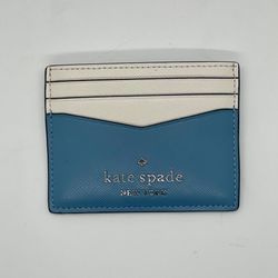 Kate Spade Light Blue And White Cardholder