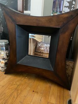 Large Wall Mirror with Dark metal Frame