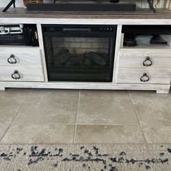 TV Console With electric Fireplace