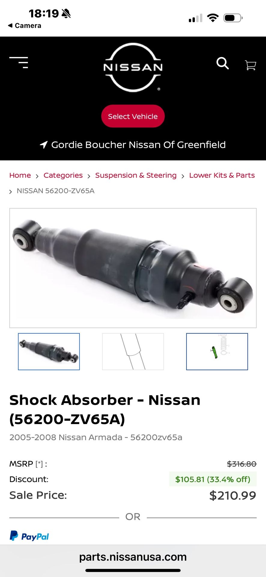 Nissan Armada Rear Shocks (new)