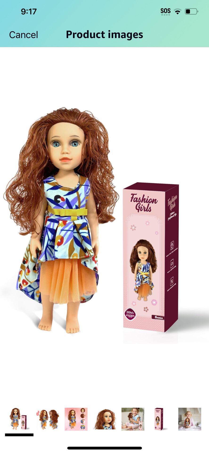 American 14inch Doll for 3+ Years Old Girl, 14’’ Fashion Realistic Doll - Bernice in Gift Box with Blue Eyes