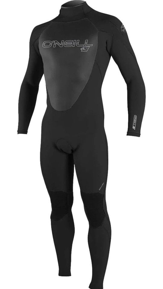 NEW O'neill Men's 3/2mm Epic Back Zip Full Wetsuit - Black/Black/Black, XXL
