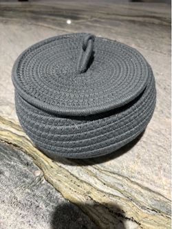 Gray crochet bowl sturdy