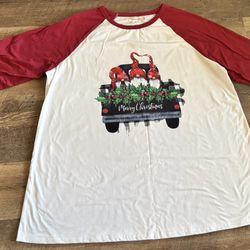 Gnome Christmas Truck Raglan 3/4 Sleeves