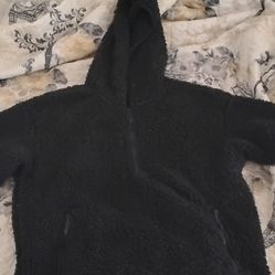 Eddie Bauer Size L All Black Fleece Hoodie