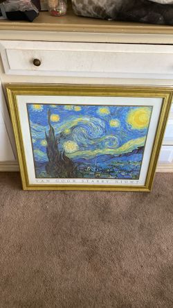 Starry Night Van Gogh Print w/ Frame