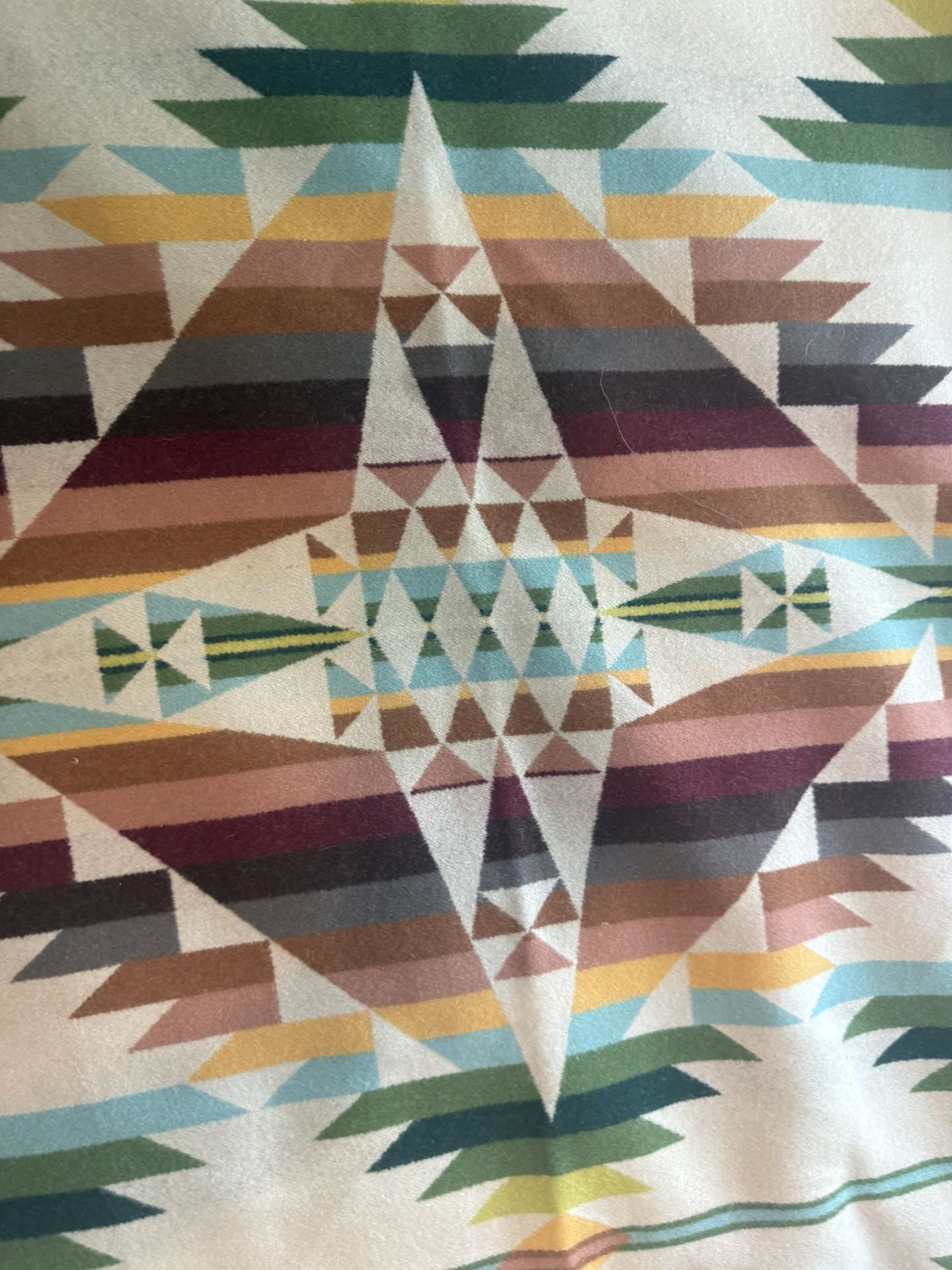 Pendleton Beaver State Blanket 77x64 Robe Shawl Southwest Wool Fringe USA