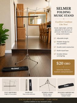 Selmer Folding Music Stand w/ Carrying Bag $20 OBO Like New Excellent Condition