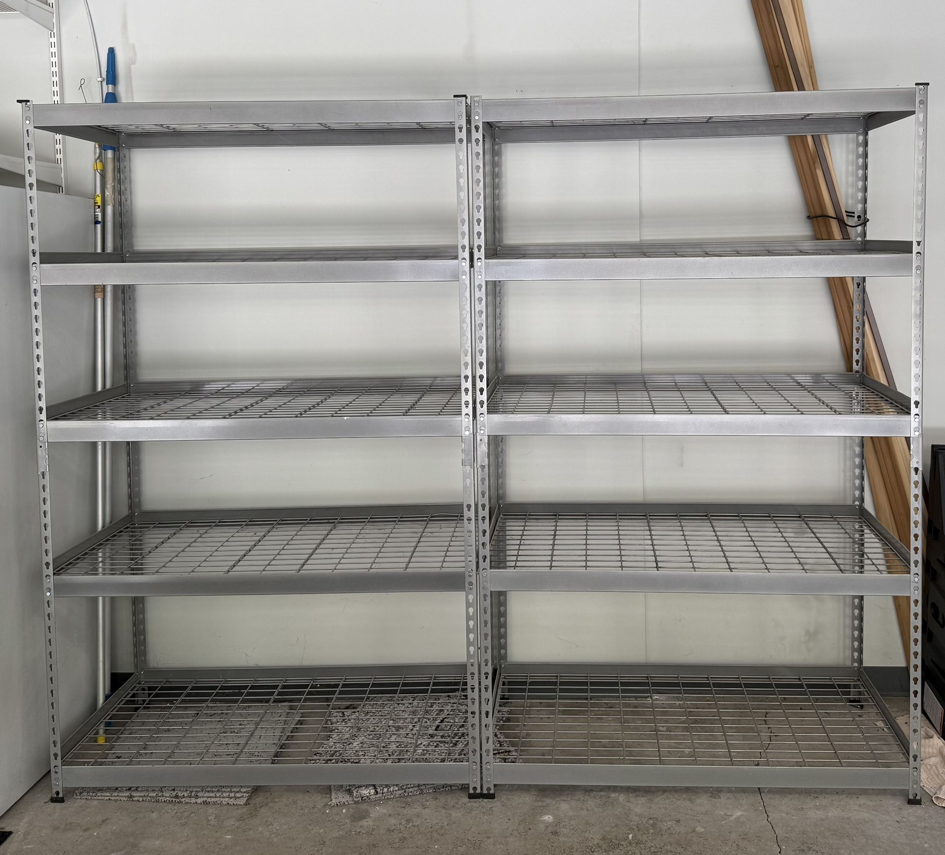Two Freestanding Garage Shelves