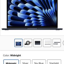 Midnight MacBook Air 13 inch M4 chip, Built for Apple Intelligence, 10-core CPU, 8-core GPU, 16GB Me