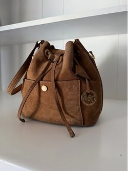 Michael Kors Brown Suede Bucket Bag