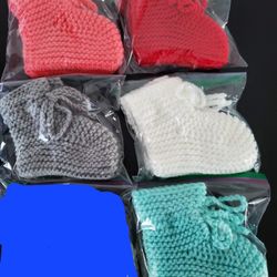 Baby Socks Hand Knitting  Foot Warmers Size  6 -12 month  $12 each