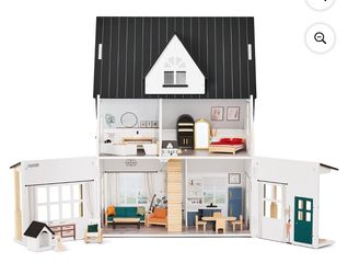 Farm Style Dollhouse with 34 Accessories 23.62" L × 18.23” W × 23.94" H - Brand New in Box