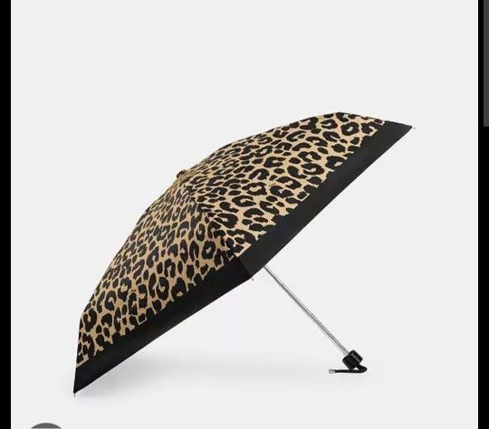LIKE NEW COACH LEOPARD UMBRELLA