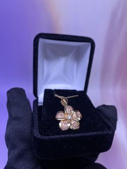 14K2T CZ FLOWER PENDANT