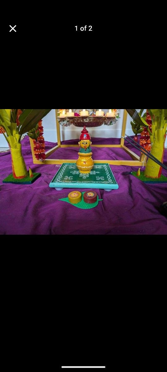 Devi Face Kumkum Wooden Decor