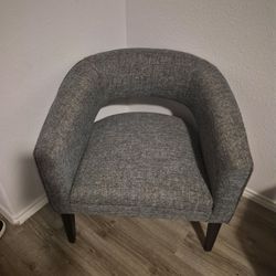 Modern Gray Barrel Chair – Mid-Century Style – Excellent Condition