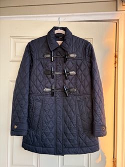 Burberry Navy Quilted Toggle Jacket