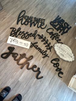 Farmhouse Wall Decor Bundle – Home Sweet Home, Blessed, Family, Gather, Love