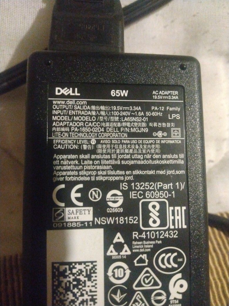 Genuine OEM 65W Dell PA-12 AC Adapter Charger 928G4 06TM1C LA65NS2-01 7.4*5.0mm