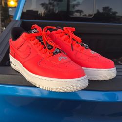 Nike Air Force 1 Men's Low Cut Size 9.5 Frusia & Black White Sneakers