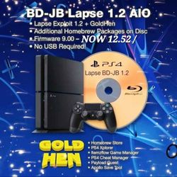 ****NOW AVAILABLE  FOR 12.52****Ps4 Jailbreak Gold Hen Firmware 