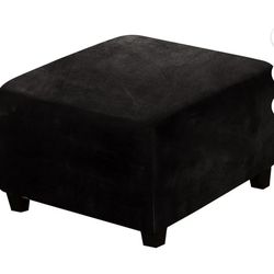 Free Black and Gray Ottoman Cover Square