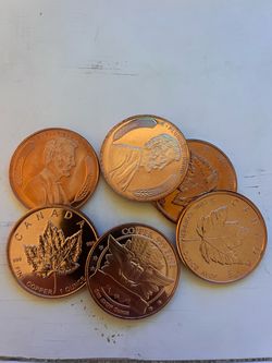 Copper 1oz coins lot of 6