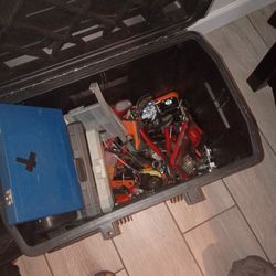 Tools All Types With Tool Box On Wheels