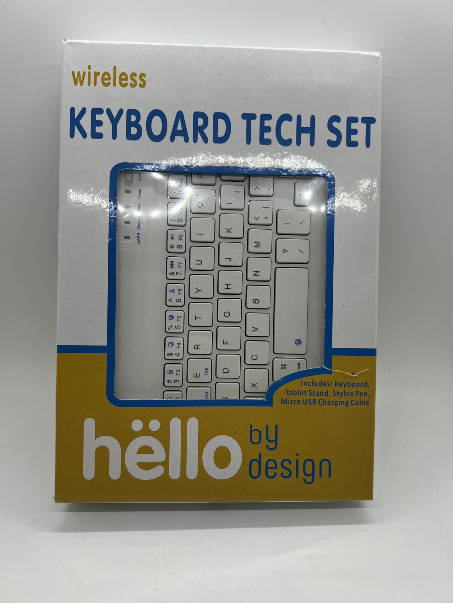 This is a "Hello by Design" wireless keyboard tech set