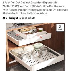 2 Pack Of Pull Out Cabinet Organizer Expandable 
