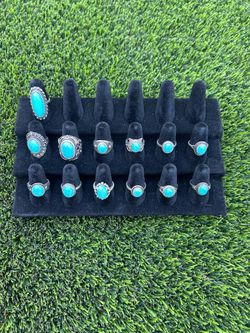 925 Sterling Silver Turquoise Rings SIZE 7 READ DESCRIPTION